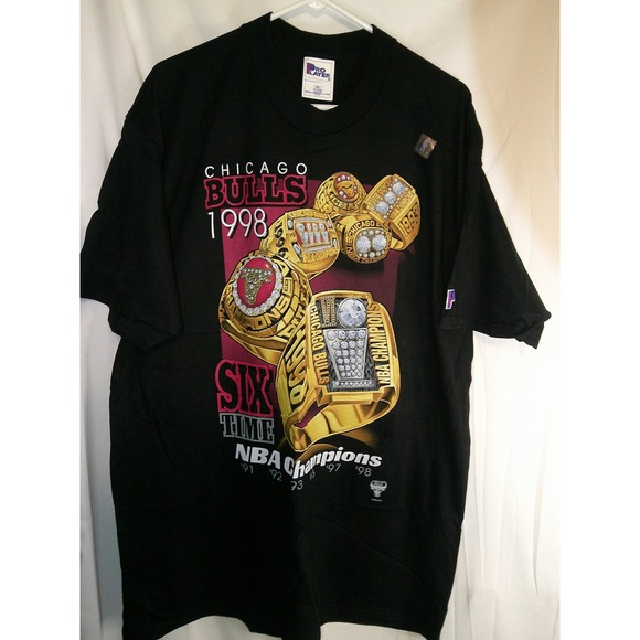 Pro Player Other - Vintage Chicago Bulls 1998 NBA Champions Six Time Rings‎ T-Shirt XXL NWT